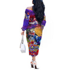 Personalised Australia Rugby Storm ANZAC Off The Shoulder Long Sleeve Dress Melbourne Scratch Style