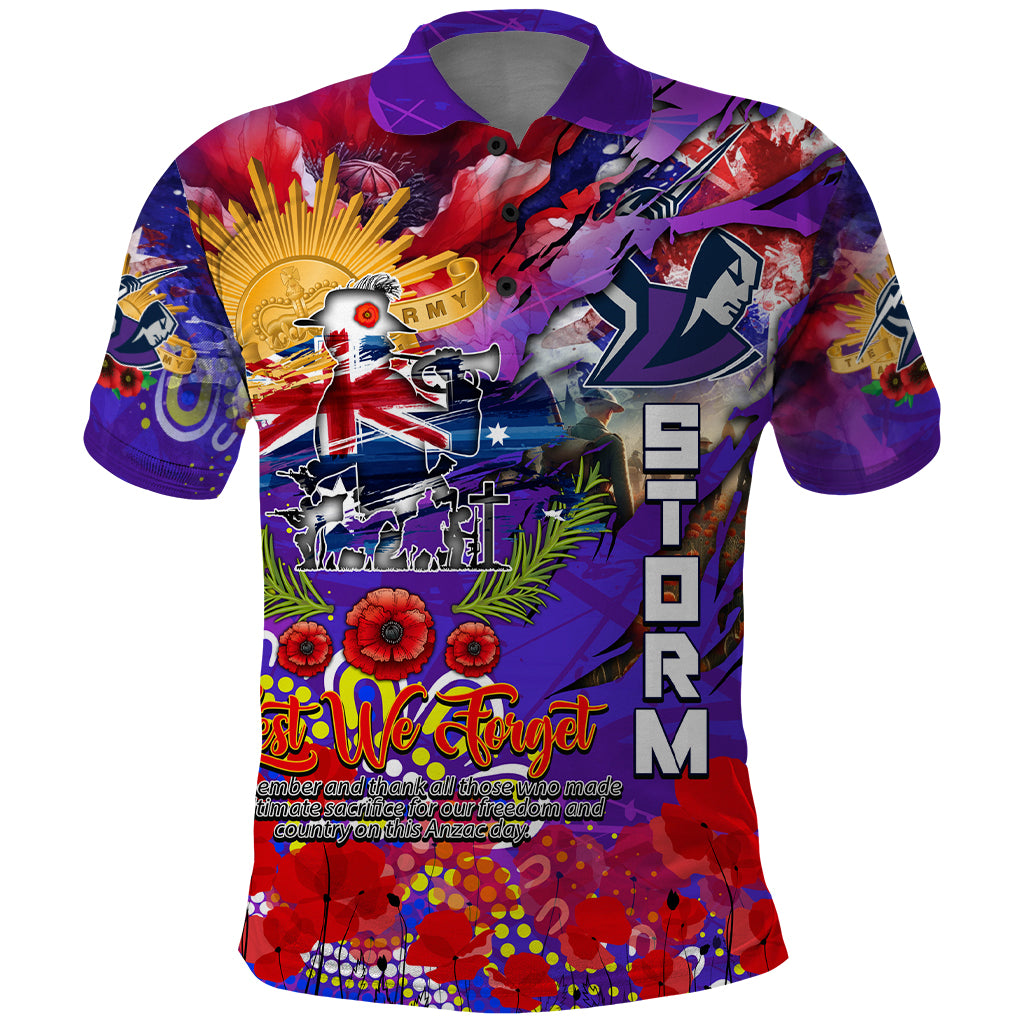 Personalised Australia Rugby Storm ANZAC Polo Shirt Melbourne Scratch Style