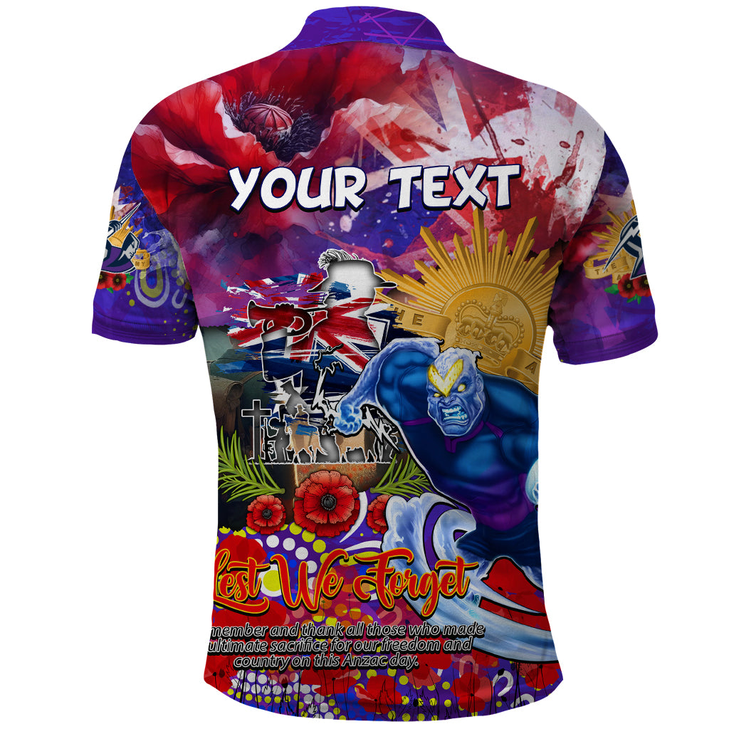Personalised Australia Rugby Storm ANZAC Polo Shirt Melbourne Scratch Style