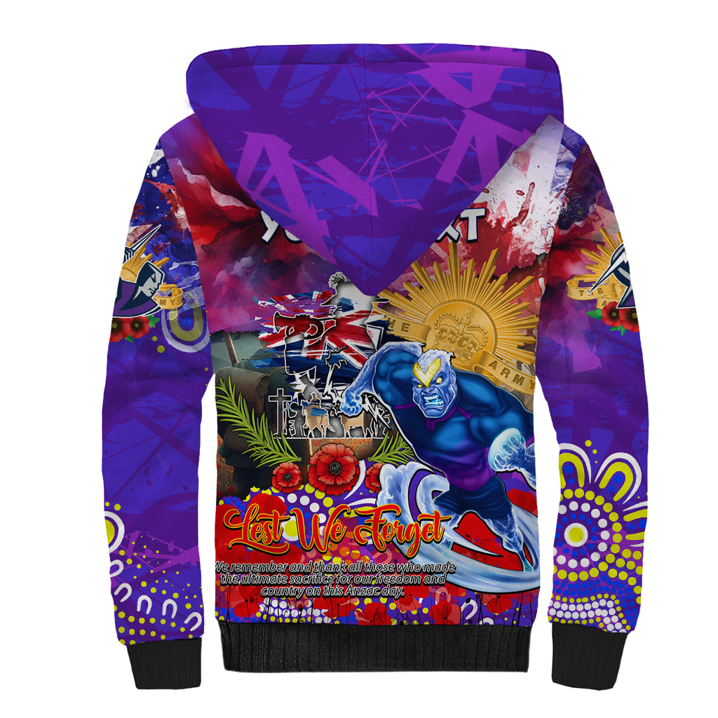 Personalised Australia Rugby Storm ANZAC Sherpa Hoodie Melbourne Scratch Style