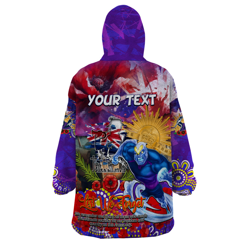 Personalised Australia Rugby Storm ANZAC Wearable Blanket Hoodie Melbourne Scratch Style