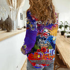 Personalised Australia Rugby Storm ANZAC Women Casual Shirt Melbourne Scratch Style