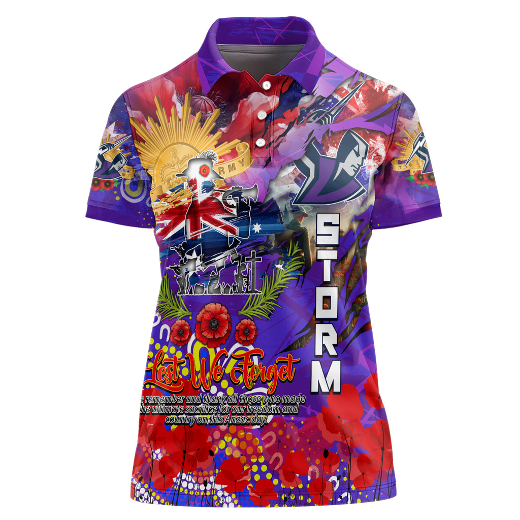 Personalised Australia Rugby Storm ANZAC Women Polo Shirt Melbourne Scratch Style