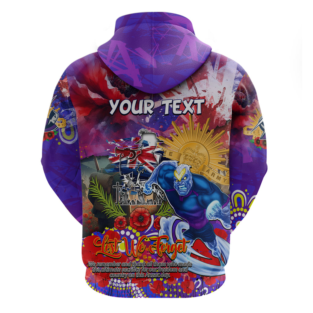 Personalised Australia Rugby Storm ANZAC Zip Hoodie Melbourne Scratch Style