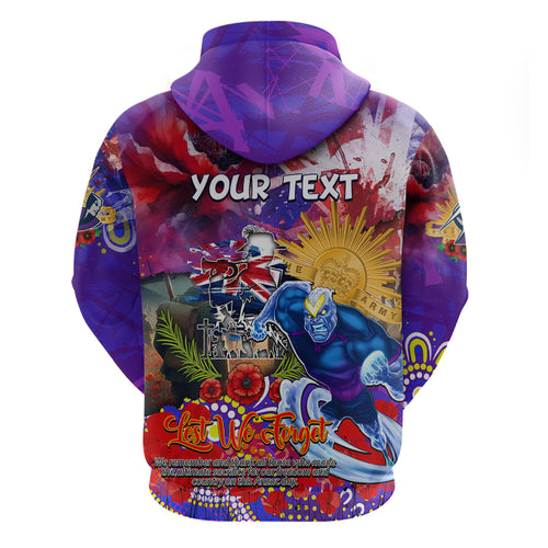 Personalised Australia Rugby Storm ANZAC Zip Hoodie Melbourne Scratch Style