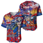 Personalised Australia Rugby Knights ANZAC Baseball Jersey Newcastle Scratch Style
