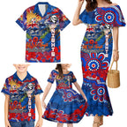 Personalised Australia Rugby Knights ANZAC Family Matching Mermaid Dress and Hawaiian Shirt Newcastle Scratch Style