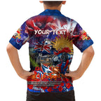 Personalised Australia Rugby Knights ANZAC Family Matching Mermaid Dress and Hawaiian Shirt Newcastle Scratch Style