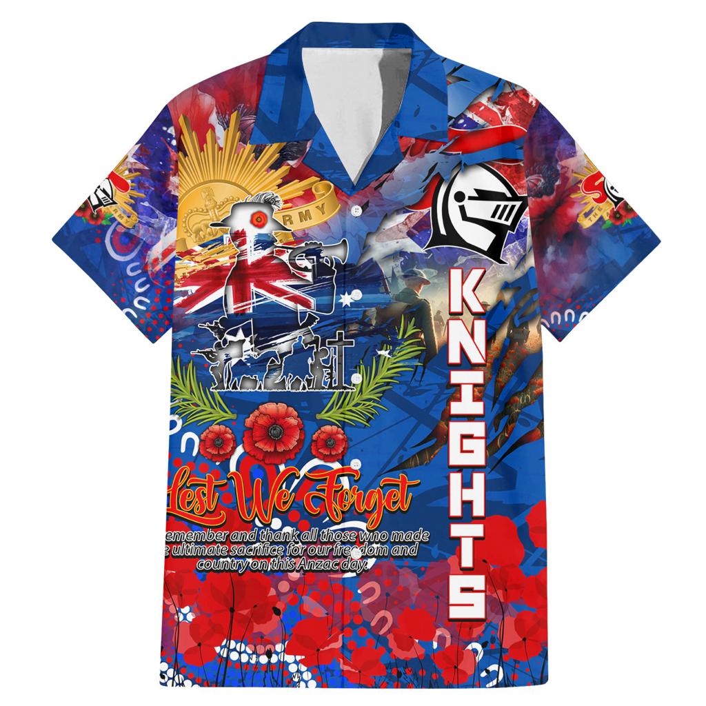 Personalised Australia Rugby Knights ANZAC Family Matching Mermaid Dress and Hawaiian Shirt Newcastle Scratch Style