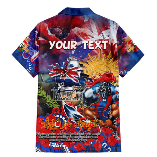 Personalised Australia Rugby Knights ANZAC Family Matching Mermaid Dress and Hawaiian Shirt Newcastle Scratch Style
