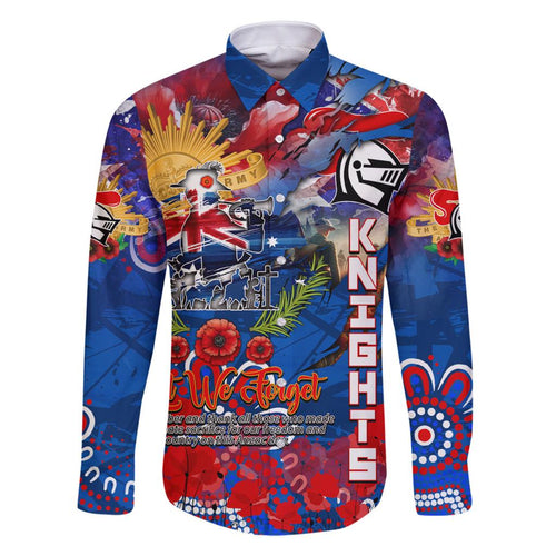 Personalised Australia Rugby Knights ANZAC Family Matching Mermaid Dress and Hawaiian Shirt Newcastle Scratch Style
