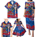 Personalised Australia Rugby Knights ANZAC Family Matching Puletasi and Hawaiian Shirt Newcastle Scratch Style