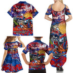 Personalised Australia Rugby Knights ANZAC Family Matching Summer Maxi Dress and Hawaiian Shirt Newcastle Scratch Style