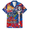 Personalised Australia Rugby Knights ANZAC Family Matching Summer Maxi Dress and Hawaiian Shirt Newcastle Scratch Style