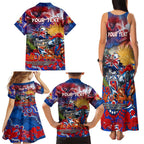 Personalised Australia Rugby Knights ANZAC Family Matching Tank Maxi Dress and Hawaiian Shirt Newcastle Scratch Style