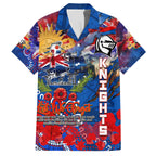 Personalised Australia Rugby Knights ANZAC Hawaiian Shirt Newcastle Scratch Style