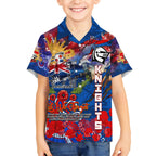 Personalised Australia Rugby Knights ANZAC Hawaiian Shirt Newcastle Scratch Style