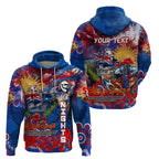 Personalised Australia Rugby Knights ANZAC Hoodie Newcastle Scratch Style