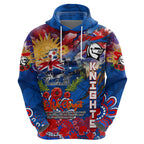 Personalised Australia Rugby Knights ANZAC Hoodie Newcastle Scratch Style