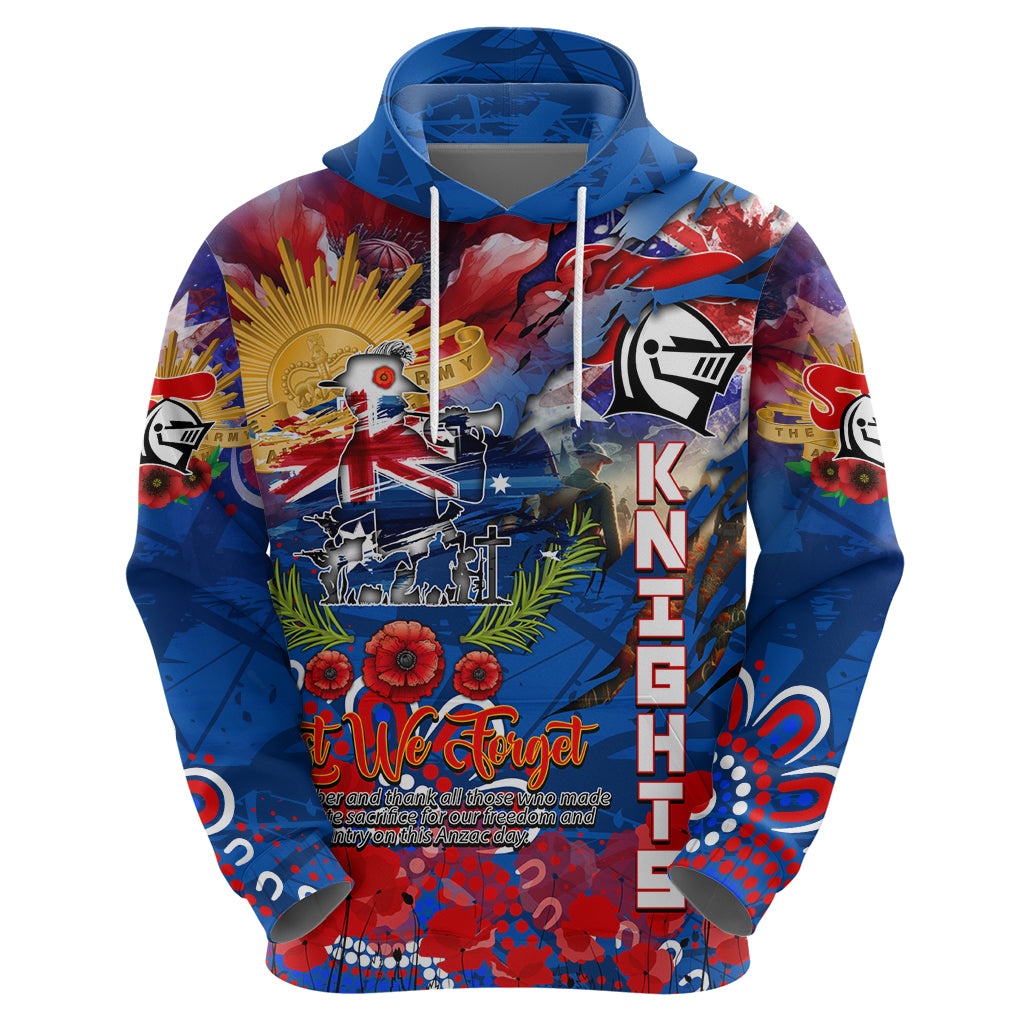 Personalised Australia Rugby Knights ANZAC Hoodie Newcastle Scratch Style