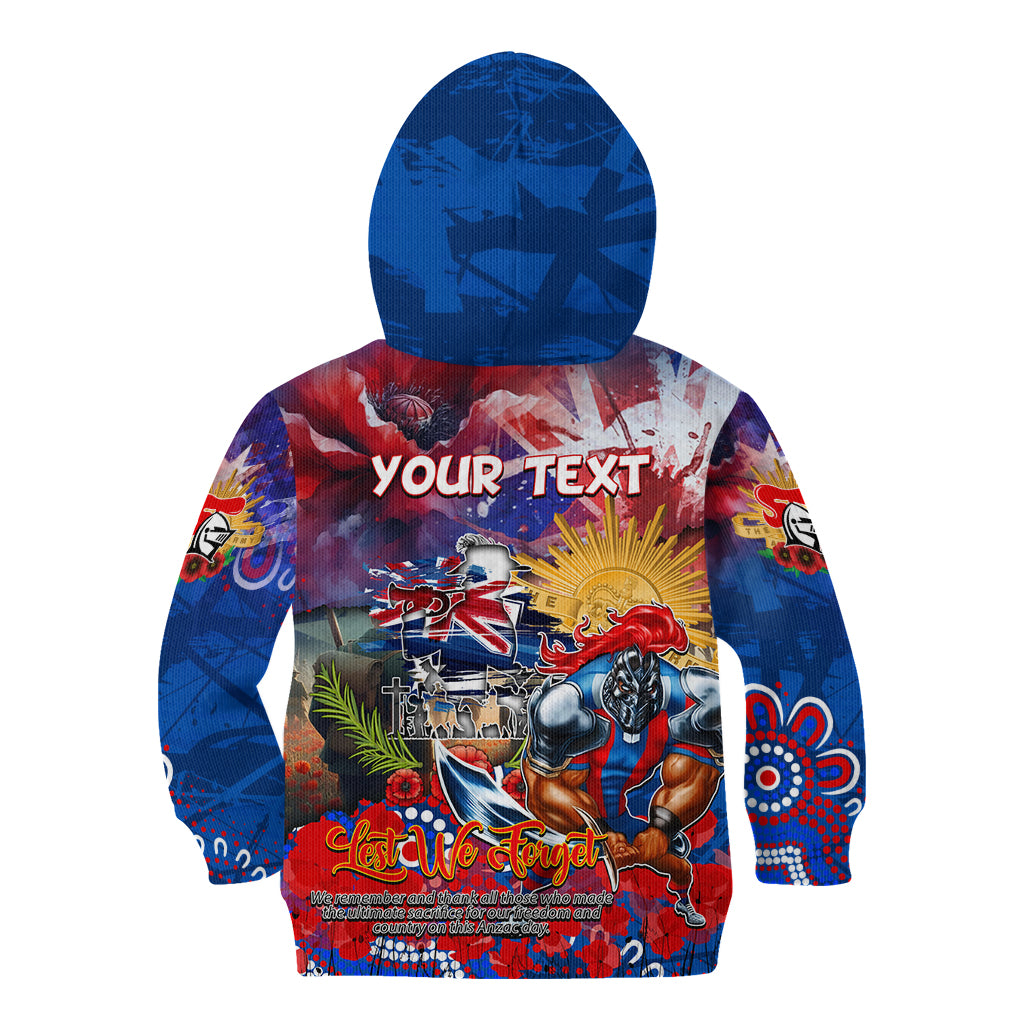 Personalised Australia Rugby Knights ANZAC Kid Hoodie Newcastle Scratch Style