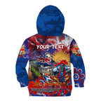 Personalised Australia Rugby Knights ANZAC Kid Hoodie Newcastle Scratch Style