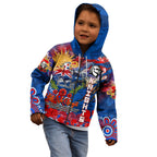 Personalised Australia Rugby Knights ANZAC Kid Hoodie Newcastle Scratch Style