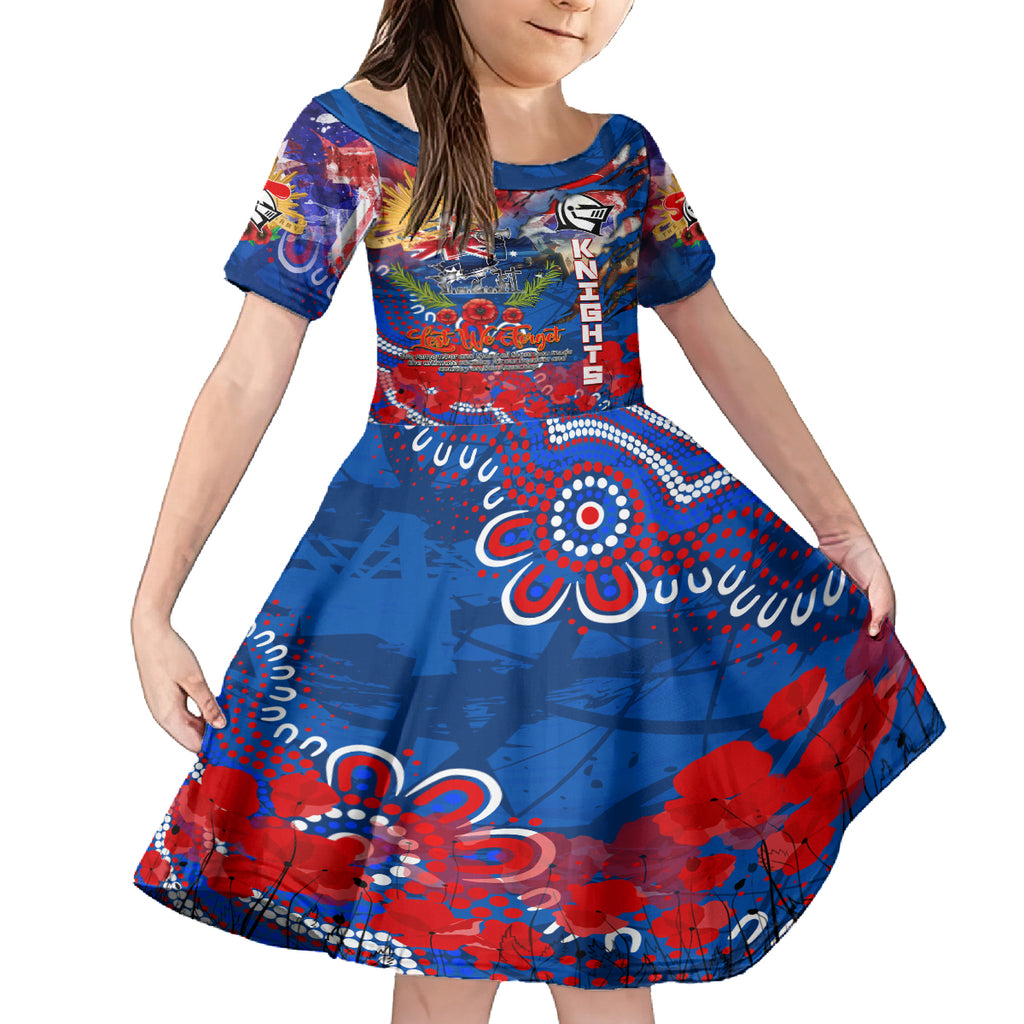 Personalised Australia Rugby Knights ANZAC Kid Short Sleeve Dress Newcastle Scratch Style