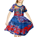 Personalised Australia Rugby Knights ANZAC Kid Short Sleeve Dress Newcastle Scratch Style