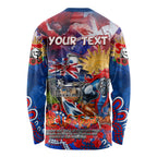 Personalised Australia Rugby Knights ANZAC Long Sleeve Shirt Newcastle Scratch Style