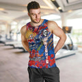 Personalised Australia Rugby Knights ANZAC Men Tank Top Newcastle Scratch Style