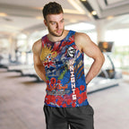 Personalised Australia Rugby Knights ANZAC Men Tank Top Newcastle Scratch Style