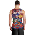Personalised Australia Rugby Knights ANZAC Men Tank Top Newcastle Scratch Style