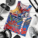 Personalised Australia Rugby Knights ANZAC Men Tank Top Newcastle Scratch Style