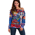 Personalised Australia Rugby Knights ANZAC Off Shoulder Sweater Newcastle Scratch Style