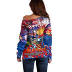 Personalised Australia Rugby Knights ANZAC Off Shoulder Sweater Newcastle Scratch Style