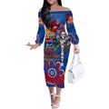 Personalised Australia Rugby Knights ANZAC Off The Shoulder Long Sleeve Dress Newcastle Scratch Style