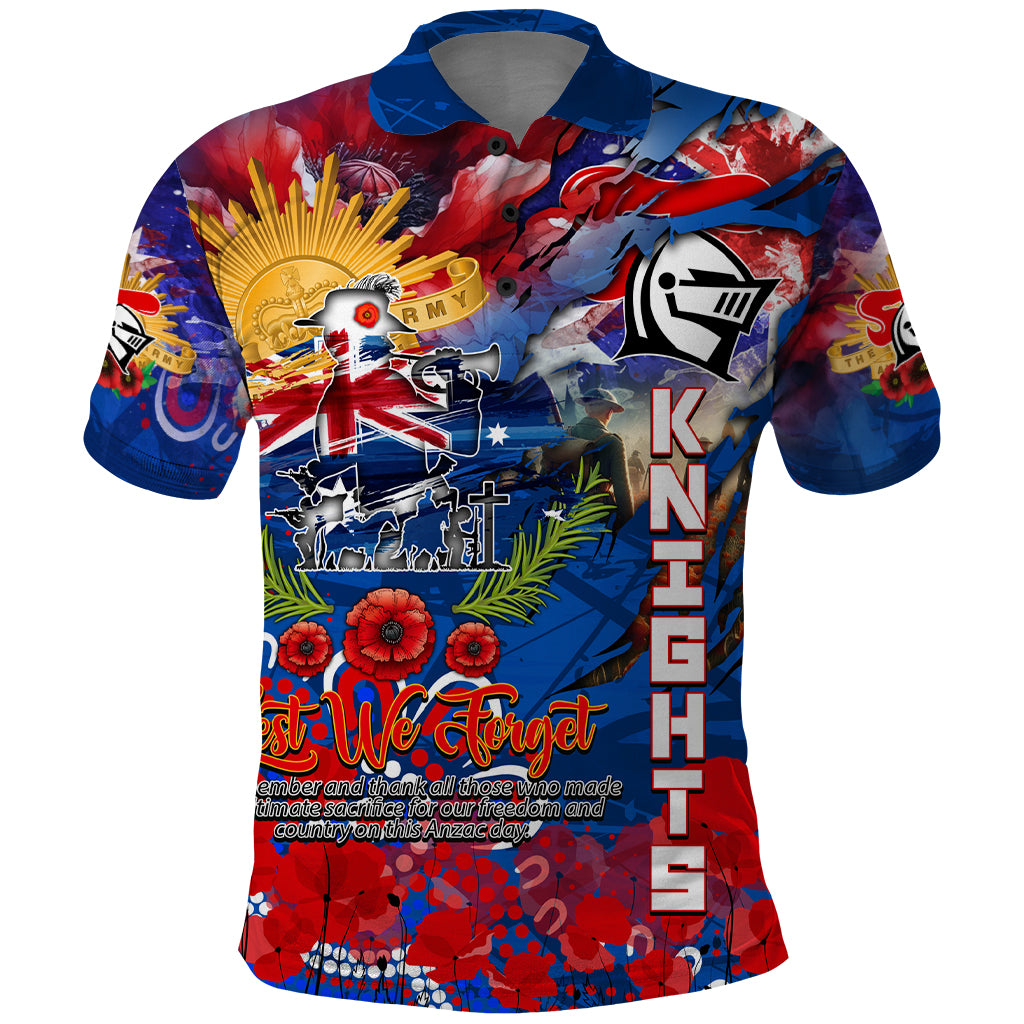 Personalised Australia Rugby Knights ANZAC Polo Shirt Newcastle Scratch Style