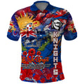 Personalised Australia Rugby Knights ANZAC Polo Shirt Newcastle Scratch Style
