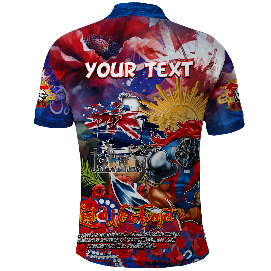 Personalised Australia Rugby Knights ANZAC Polo Shirt Newcastle Scratch Style