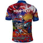 Personalised Australia Rugby Knights ANZAC Polo Shirt Newcastle Scratch Style