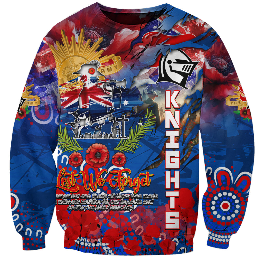 Personalised Australia Rugby Knights ANZAC Sweatshirt Newcastle Scratch Style