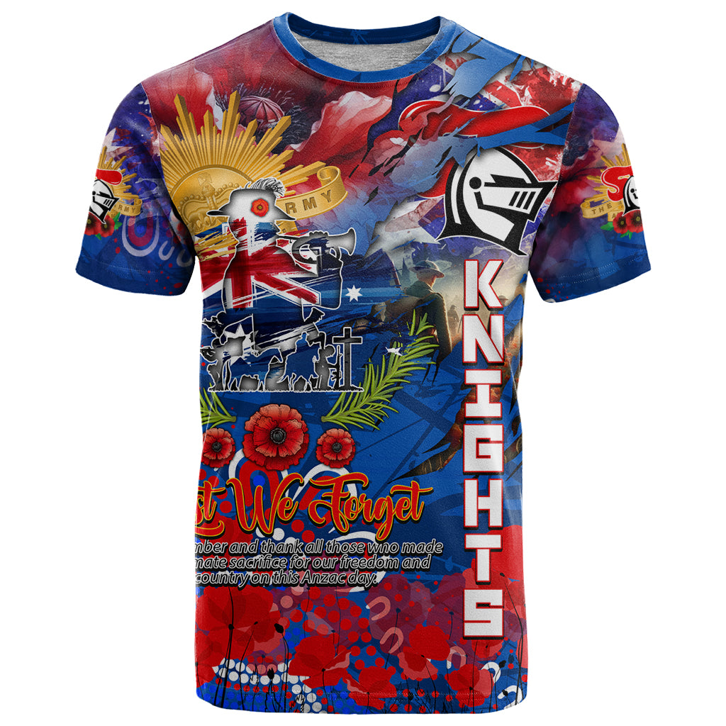 Personalised Australia Rugby Knights ANZAC T Shirt Newcastle Scratch Style