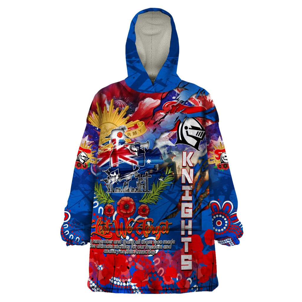 Personalised Australia Rugby Knights ANZAC Wearable Blanket Hoodie Newcastle Scratch Style
