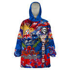 Personalised Australia Rugby Knights ANZAC Wearable Blanket Hoodie Newcastle Scratch Style