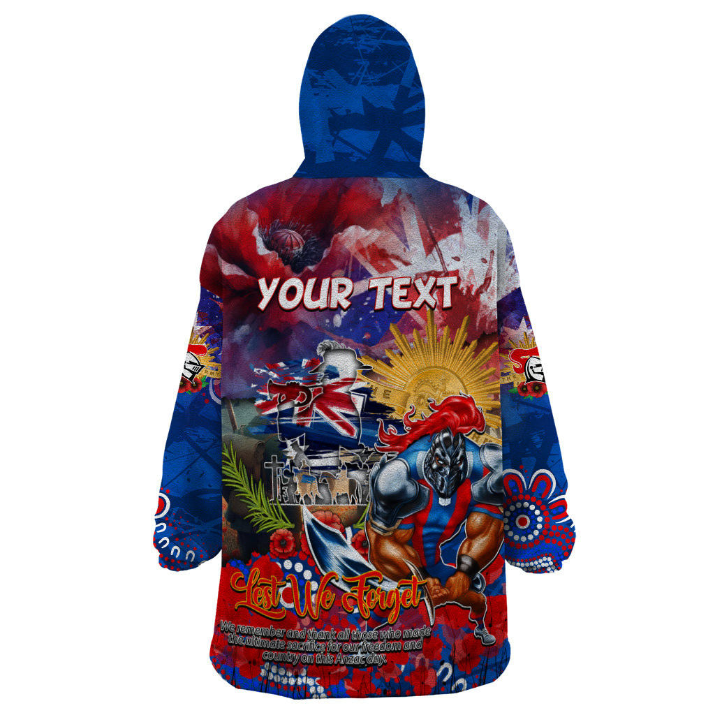 Personalised Australia Rugby Knights ANZAC Wearable Blanket Hoodie Newcastle Scratch Style