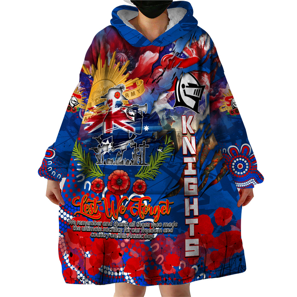 Personalised Australia Rugby Knights ANZAC Wearable Blanket Hoodie Newcastle Scratch Style