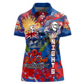 Personalised Australia Rugby Knights ANZAC Women Polo Shirt Newcastle Scratch Style
