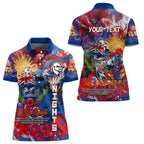Personalised Australia Rugby Knights ANZAC Women Polo Shirt Newcastle Scratch Style