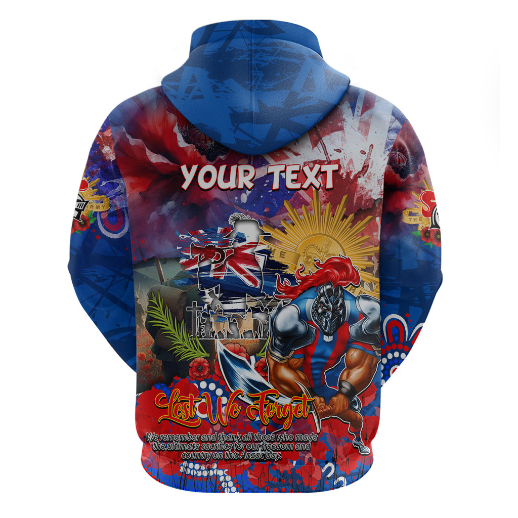 Personalised Australia Rugby Knights ANZAC Zip Hoodie Newcastle Scratch Style